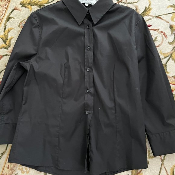 Carolina Herrera Black Button-Up Blouse - Picture 3 of 5
